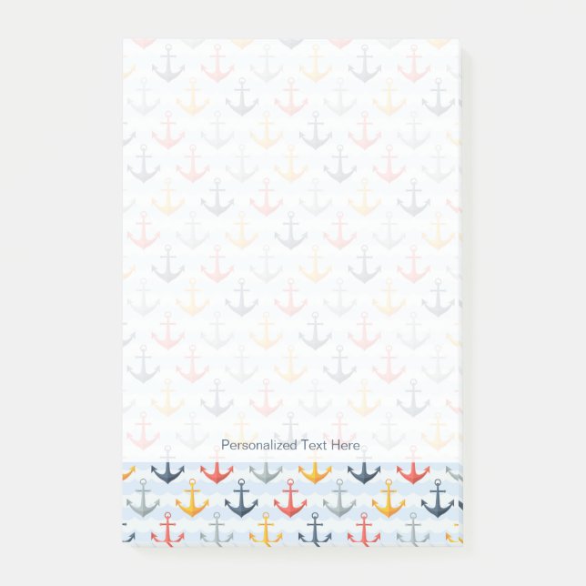 Post-it® Motif nautique avec des Ancres (Devant)