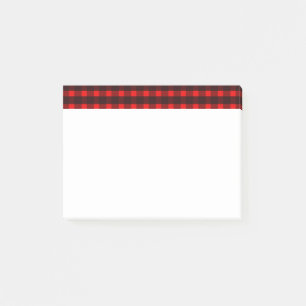 Post-it® Motif noir rouge de plaid de tartan