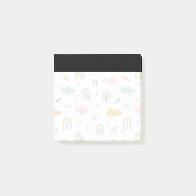 Post-it® Motif nuage Rainbow et pluie amusant (Devant)