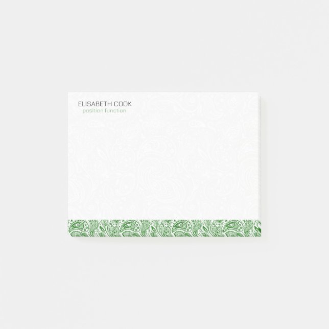 Post-it® Motif Paisley vert et blanc (Devant)
