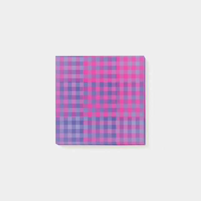 Post-it® Motif patchwork damier rose violet (Devant)