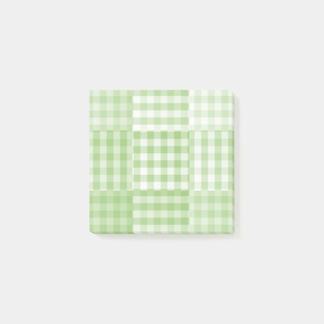 Post-it® Motif Patchwork Damier Vert Blanc (Devant)