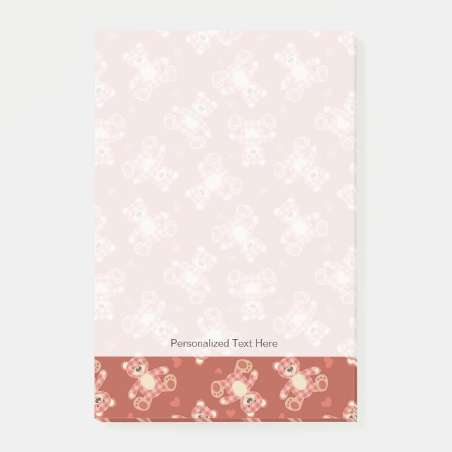 Post-it® motif patchwork d'ours (Devant)
