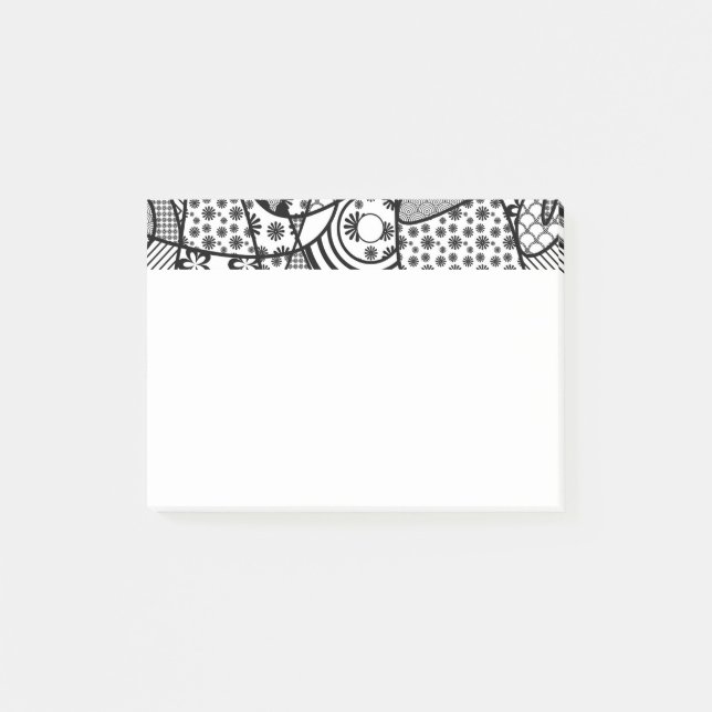 Post-it® Motif Patchwork Noir & Blanc 02 (Devant)