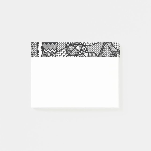 Post-it® Motif Patchwork Noir & Blanc 05 (Devant)