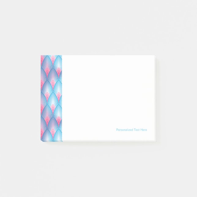 Post-it® Motif Pétal Turquoise Et Rose (Devant)