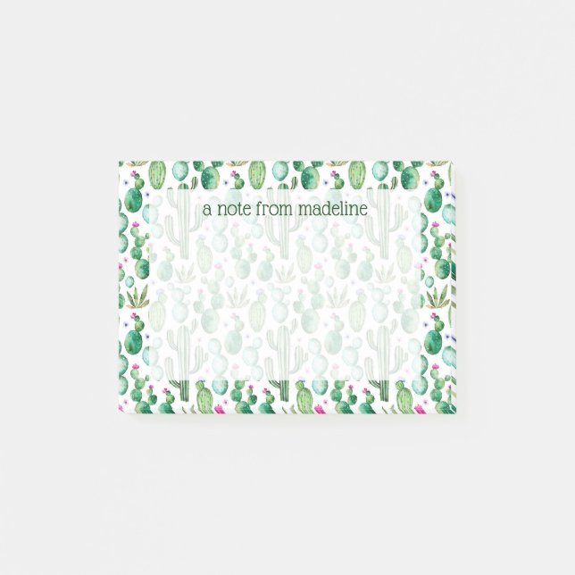 Post-it® Motif Plante de Cactus d'aquarelle (Devant)