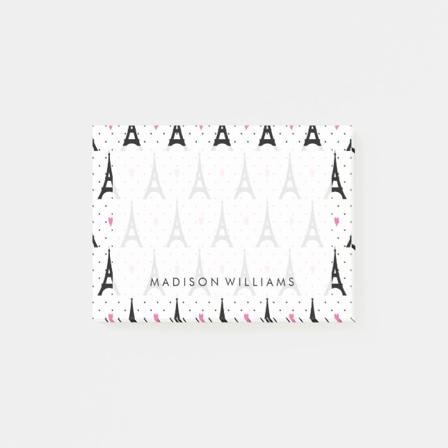 Post-it® Motif Pois et coeurs de la Tour Eiffel (Devant)