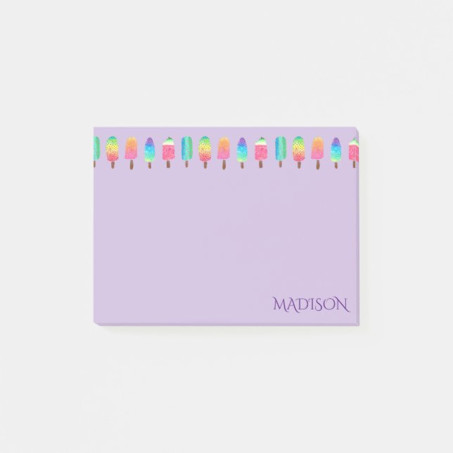 Post-it® Motif pourpre frais de Popsicle de nouveau à (Devant)