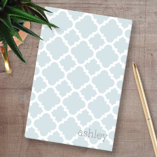 Post-it® Motif Quatrefoil bleu clair Nom personnalisé
