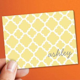 Post-it® Motif Quatrefoil Jaune Beurre avec Nom