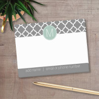 Motif Quatrefoil tendance avec monogramme personna