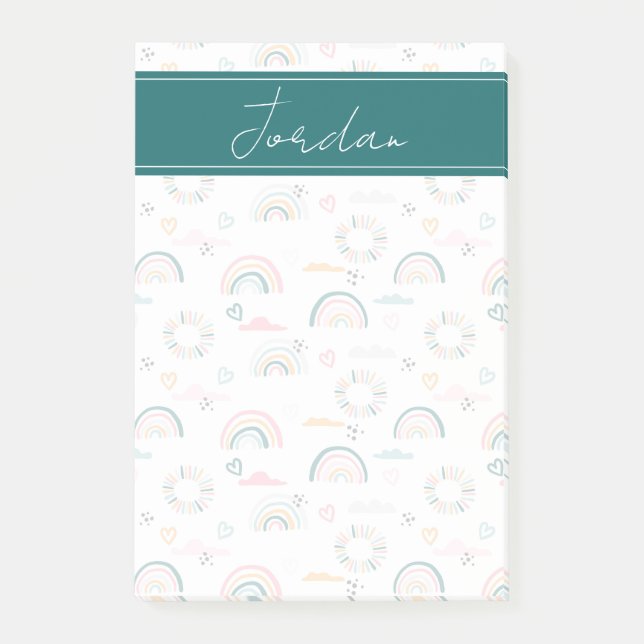 Post-it® Motif Rainbows & Hearts (Devant)