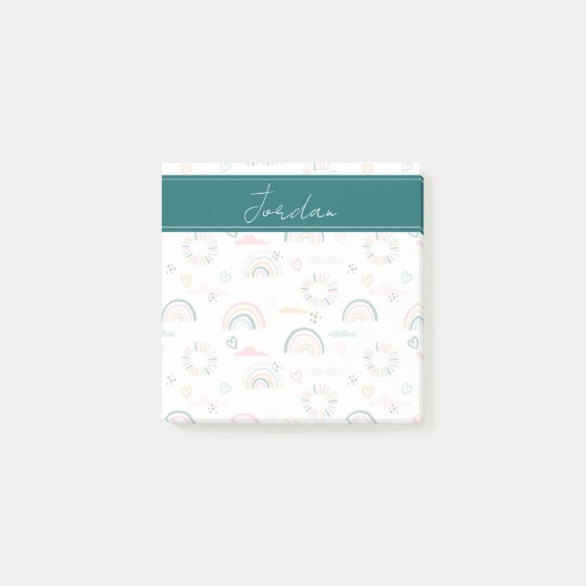 Post-it® Motif Rainbows & Hearts (Devant)