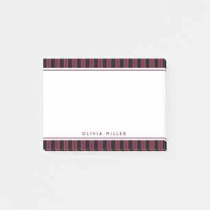 Post-it® Motif rayé profond vintage rose violet personnalis