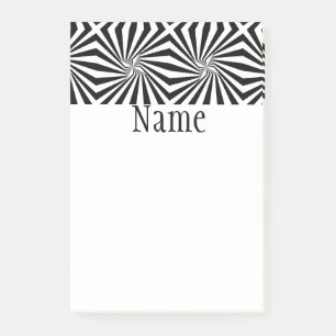 Post-it® Motif rayonnant noir blanc Thunder_Cove r