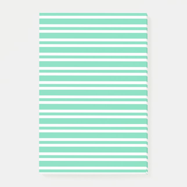 Post-it® Motif rayures blanches Aquamarine (Devant)