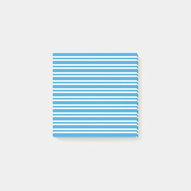 Post-it® Motif rayures bleues blanches (Devant)