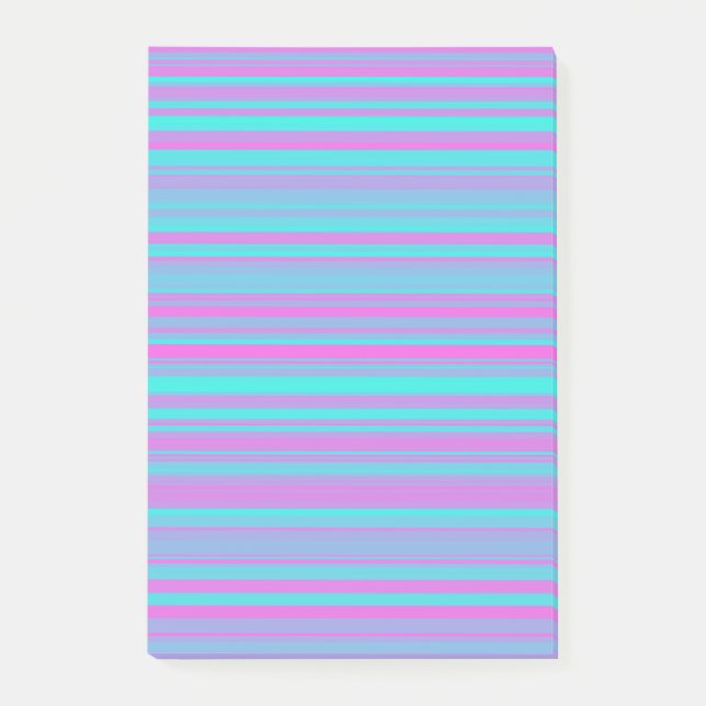 Post-it® Motif Rayures Rose Violet Bleu (Devant)