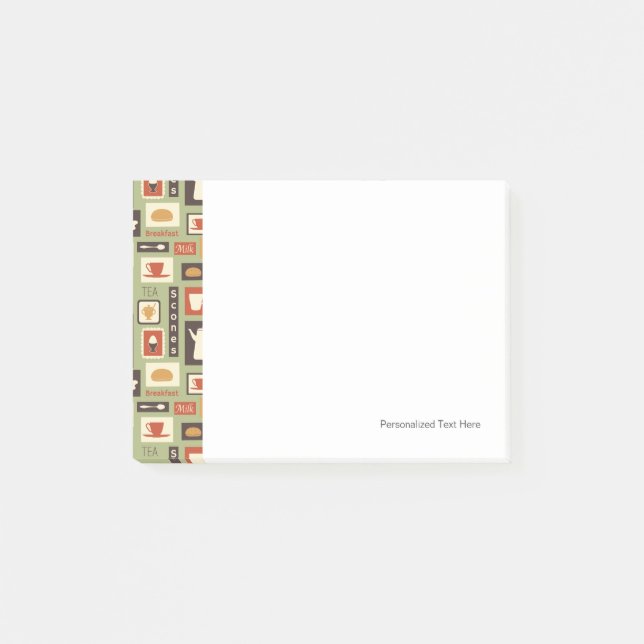 Post-it® motif rétro avec cuisine pour le petit-déjeuner (Devant)