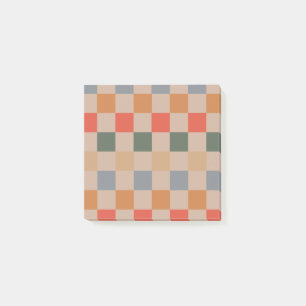 Post-it® Motif Rétro Carreauté Beige Orange Marron