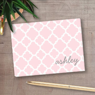 Post-it® Motif rose de Quatrefoil avec le nom personnalisé