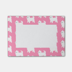 Post-it® Motif rose de Westie - chiens des montagnes