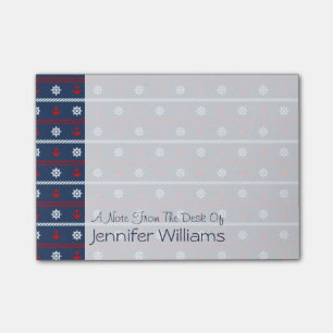 Post-it® Motif Rouge Blanc Et Bleu  Ajouter votre nom