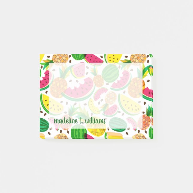 Post-it® Motif rouge et jaune de fruit tropical (Devant)