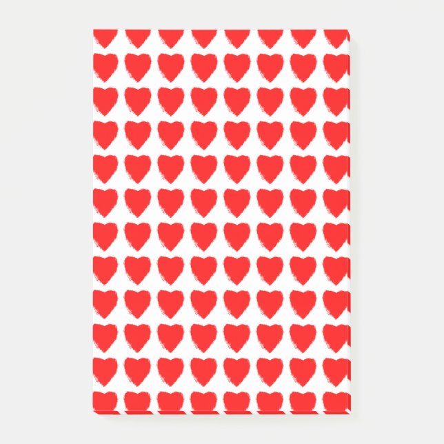 Post-it® Motif sans couture de cœurs rouges (Devant)
