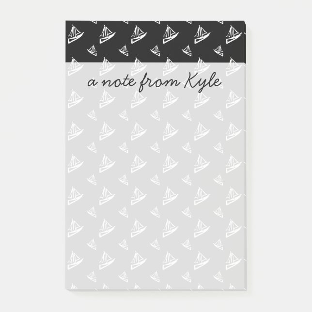 Post-it® Motif Sketchy| Ajouter votre nom (Devant)