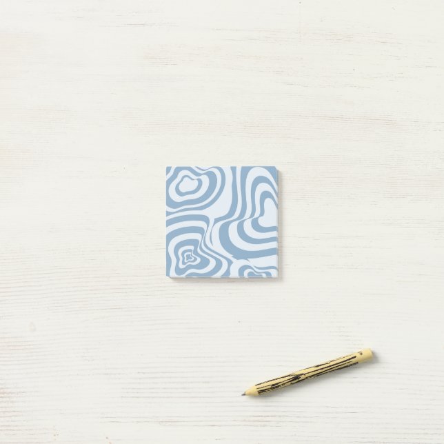 Post-it® Motif Super Y2K rétro bleu (Sur un bureau)