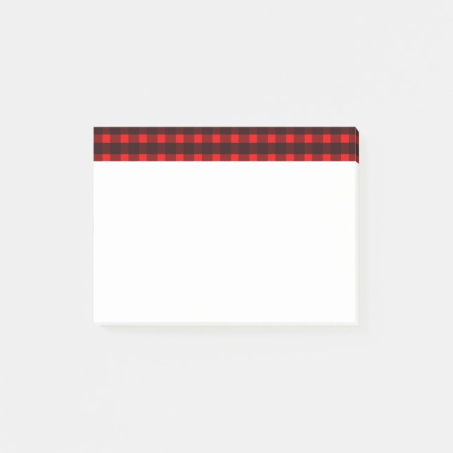 Post-it® Motif Tartan Noir Rouge (Devant)