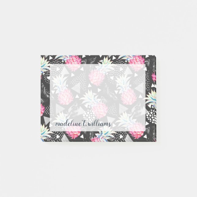 Post-it® Motif texturisé d'ananas de triangle (Devant)