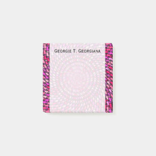 Post-it® Motif tourbillonnant rose et pourpre Girly + Nom