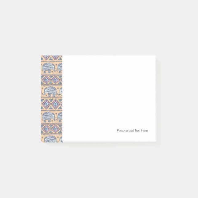 Post-it® Motif tribal Blue Ethnic Elephant (Devant)