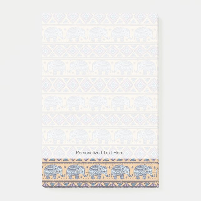 Post-it® Motif tribal Blue Ethnic Elephant (Devant)