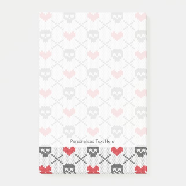 Post-it® Motif tricoté avec des crânes (Devant)