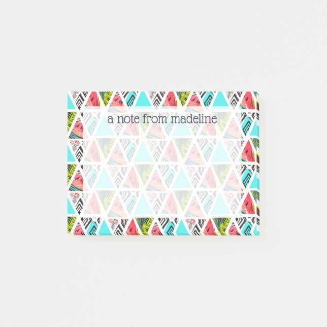 Post-it® Motif tropical abstrait coloré (Devant)
