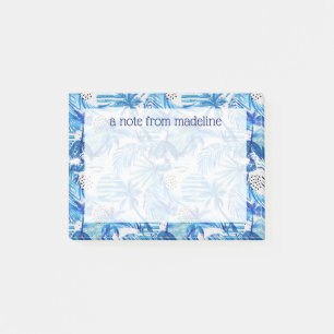 Post-it® Motif tropical bleu lumineux d'aquarelle