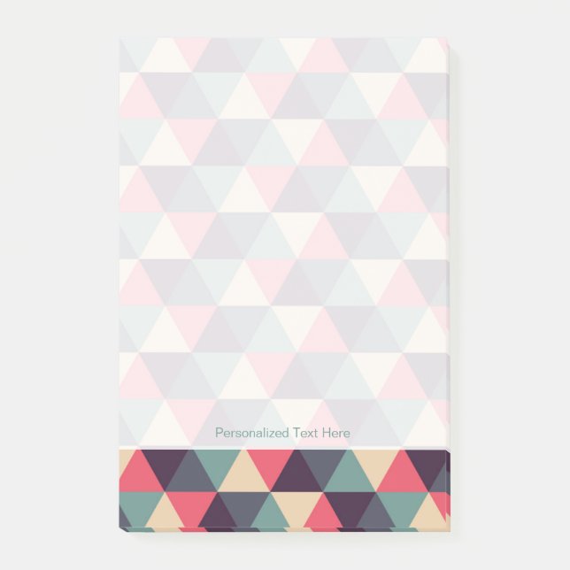 Post-it® Motif turquoise et rose de triangle (Devant)