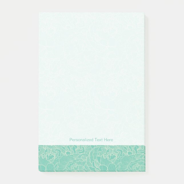 Post-it® Motif Turquoise Peony (Devant)