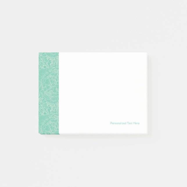 Post-it® Motif Turquoise Peony (Devant)