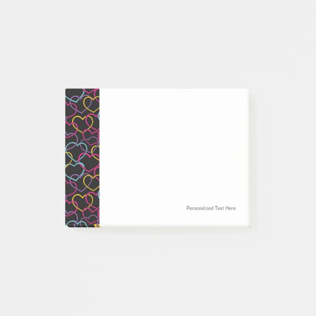Post-it® Motif Valentin aux Coeurs de couleurs (Devant)