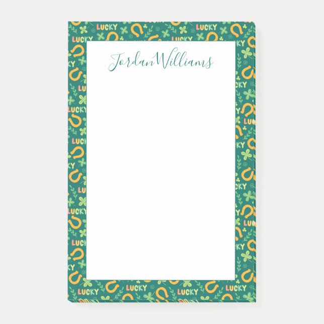 Post-it® Motif vert CHANCEUX irlandais (Devant)