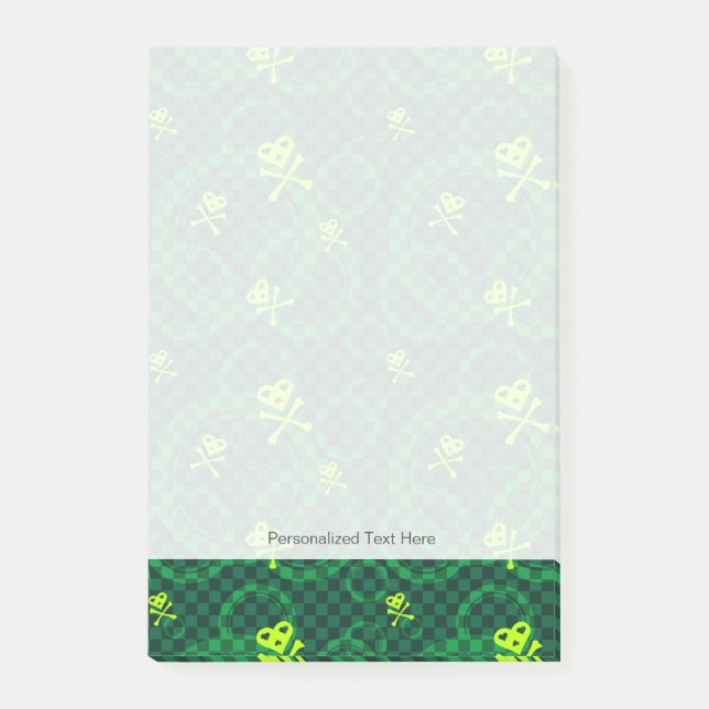 Post-it® Motif vert d'Emo avec des cercles (Devant)