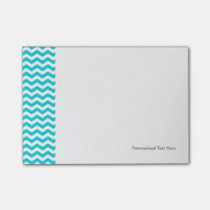 Post-it® Motif White and Aqua Zig Zag
