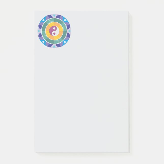 Post-it® Motif Yin Yang Coloré (Devant)