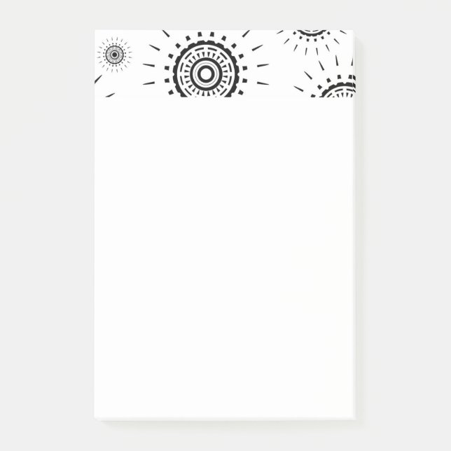Post-it® Motifs d'éclats noirs sur fond blanc (Devant)