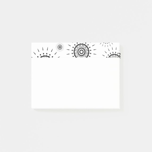 Post-it® Motifs d'éclats noirs sur fond blanc (Devant)